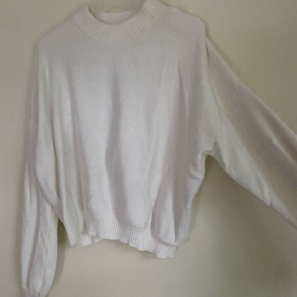 Ardene White Crew Neck Sweater Soft Knit Essential - Picture 2 of 5